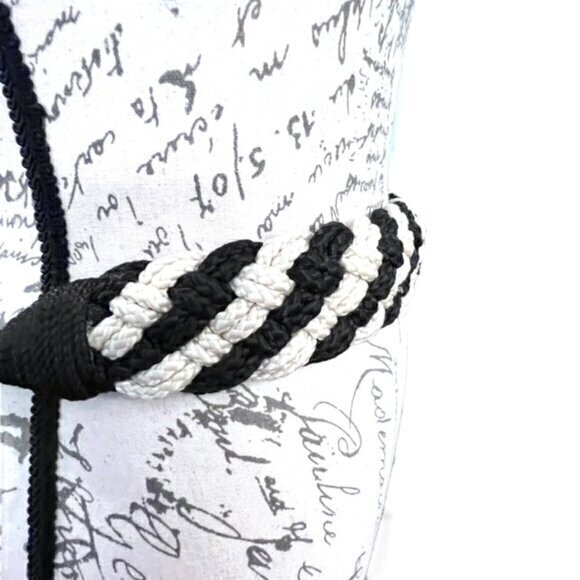 Black White Rope‎ Belt Coastal Nautical Waist Belt Preppy Boho M/L 36" - Picture 2 of 6